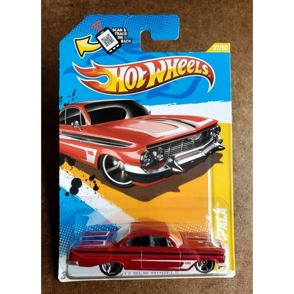 2012 Hot Wheel '61 IMPALA CHEVROLET Dark RED 2012 NEW MODELS 37/247 1:64 Walmart